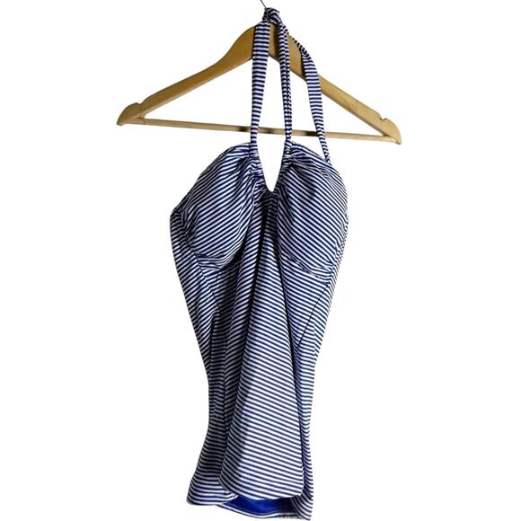 Sea Level Varsity Halter Bandeau Tankini Bottoms Two Piece Swimsuit Set Sz 10 - Picture 5 of 16